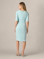 Adrianna Papell Blue Split Sleeve Midi Crepe Dress - Image 2 of 6