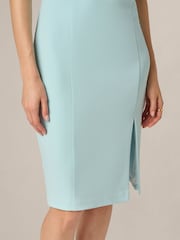 Adrianna Papell Blue Split Sleeve Midi Crepe Dress - Image 5 of 6