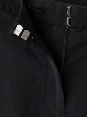 Mango Black Linen Wide Leg Trousers - Image 2 of 3