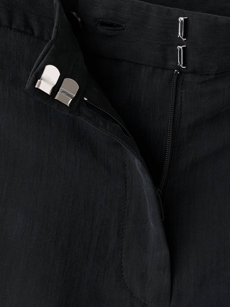 Mango Black Linen Wide Leg Trousers - Image 2 of 3