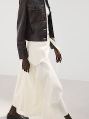 Mango Cream Scarf Detail Midi Skirt - Image 4 of 8