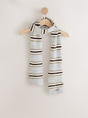self. Grey/Ecru Stripe Knitted Scarf - Image 5 of 7