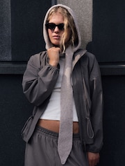 self. Neutral Knitted Hooded Scarf - Image 1 of 6