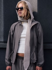 self. Neutral Knitted Hooded Scarf - Image 2 of 6