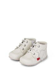 Kickers White Hi Leather Boots - Image 3 of 6