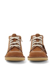 Kickers Natural Infant Hi Zip Leather Boots - Image 3 of 6