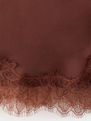 Mango Orange Satin Lace Midi Skirt - Image 6 of 7