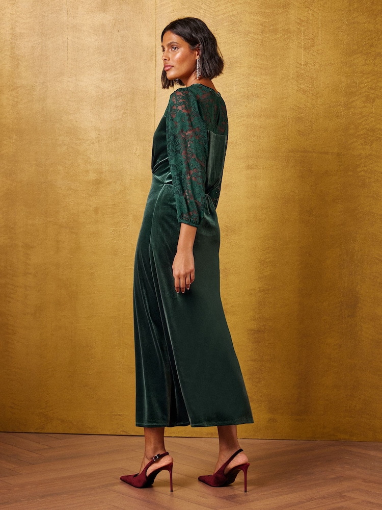 Орман жасылы - Love & Roses Lace Velvet Midi Tea Dress - 6суретінің 6 суреті Орман жасылы - Love & Roses Lace Velvet Midi Tea Dress - 6суретінің 6 суреті