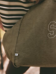 self. Khaki Green Canvas Tote Bag - Image 2 of 7