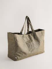 self. Khaki Green Canvas Tote Bag - Image 3 of 7