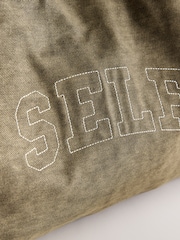 self. Khaki Green Canvas Tote Bag - Image 6 of 7
