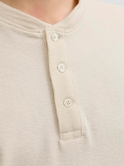 JACK & JONES Natural Henley T-Shirt In Waffle - Image 5 of 6
