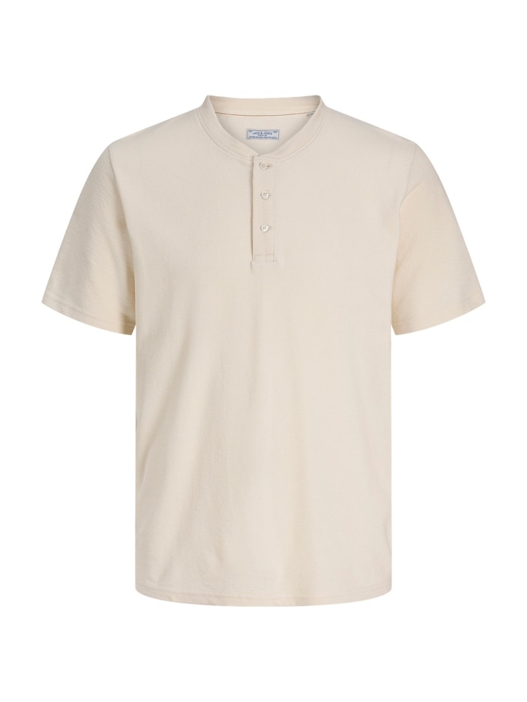 JACK & JONES Natural Henley T-Shirt In Waffle - Image 6 of 6