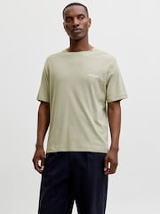 JACK & JONES Green Back Print T-Shirt - Image 1 of 5