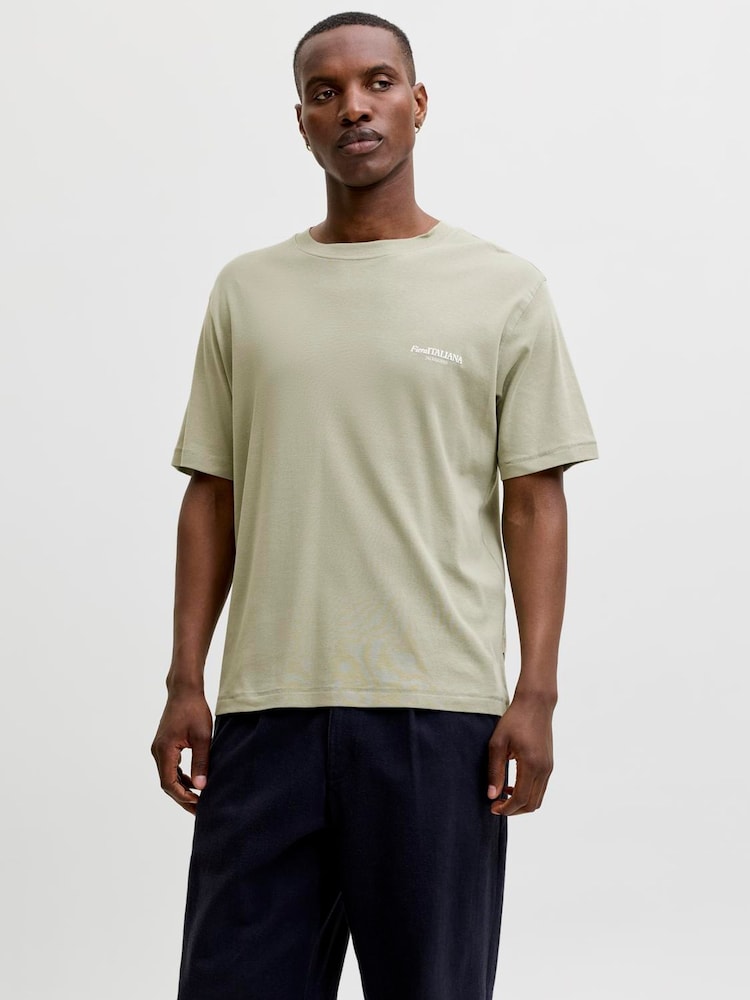 JACK & JONES Green Back Print T-Shirt - Image 1 of 5