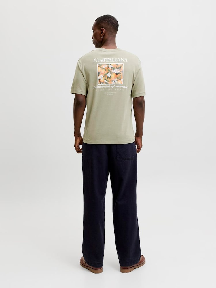 JACK & JONES Green Back Print T-Shirt - Image 2 of 5