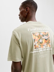 JACK & JONES Green Back Print T-Shirt - Image 3 of 5