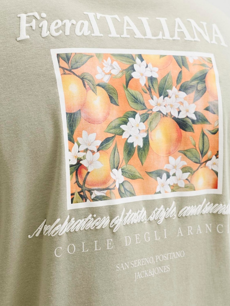 JACK & JONES Green Back Print T-Shirt - Image 5 of 5