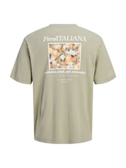 JACK & JONES Green Back Print T-Shirt - Image 7 of 7