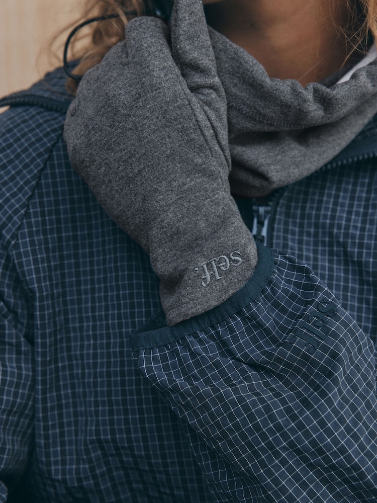 self. Charcoal Grey Sports Fleece Gloves - Image 2 of 3