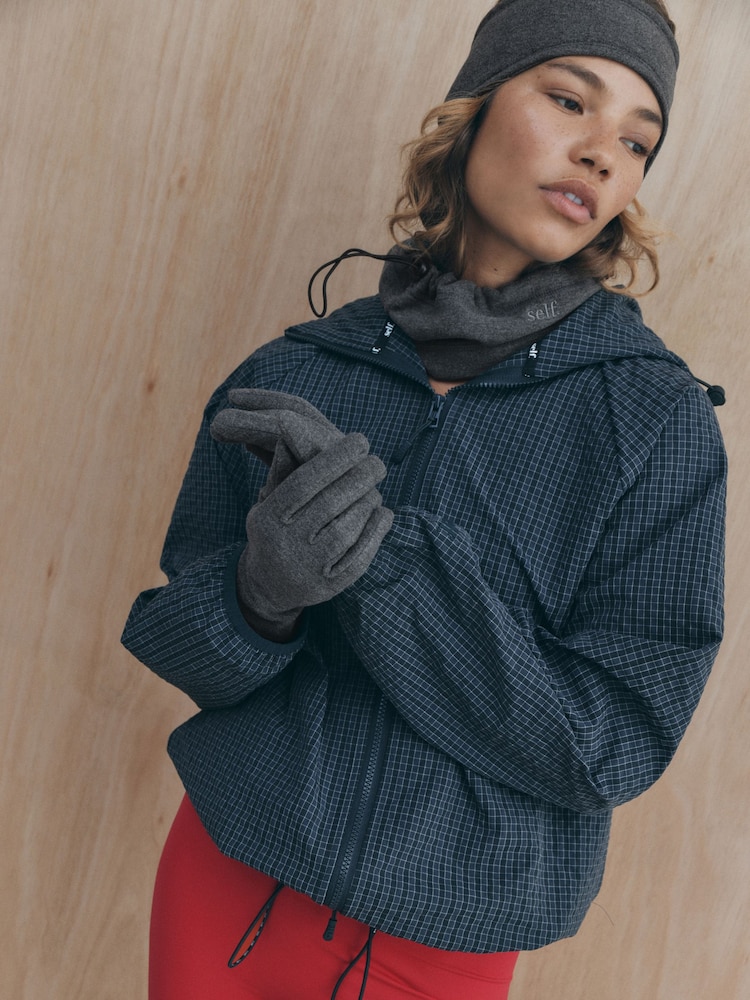 self. Charcoal Grey Sports Fleece Gloves - Image 3 of 3