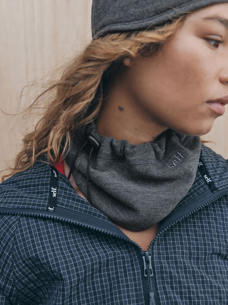 self. Charcoal Grey Sports Fleece Snood - Image 2 of 3