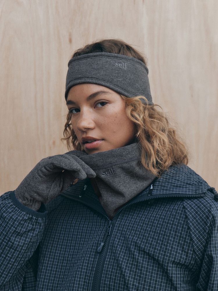 self. Charcoal Grey Sports Fleece Snood - Image 3 of 3
