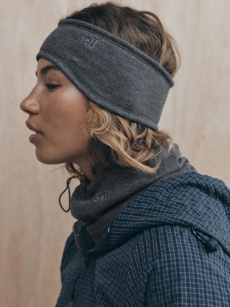 self. Charcoal Grey Sports Fleece Headband - Image 1 of 5