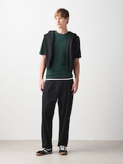 Marga gris - Corte estándar - Camiseta básica de algodón con cuello redondo - Imagen 1 de 8