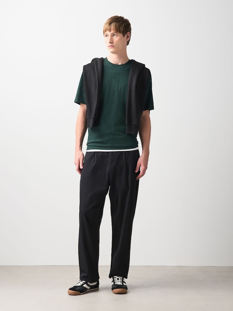 Marga gris - Corte estándar - Camiseta básica de algodón con cuello redondo - Imagen 1 de 8