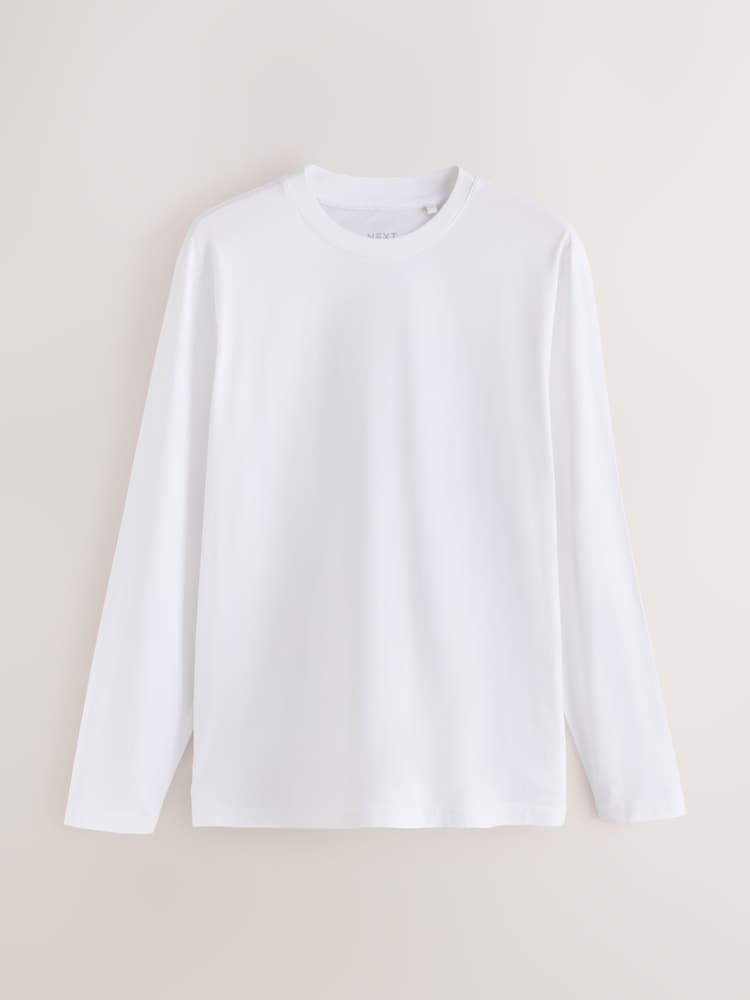 White Long Sleeve T-Shirts 6 Pack - Image 1 of 3 White Long Sleeve T-Shirts 6 Pack - Image 1 of 3