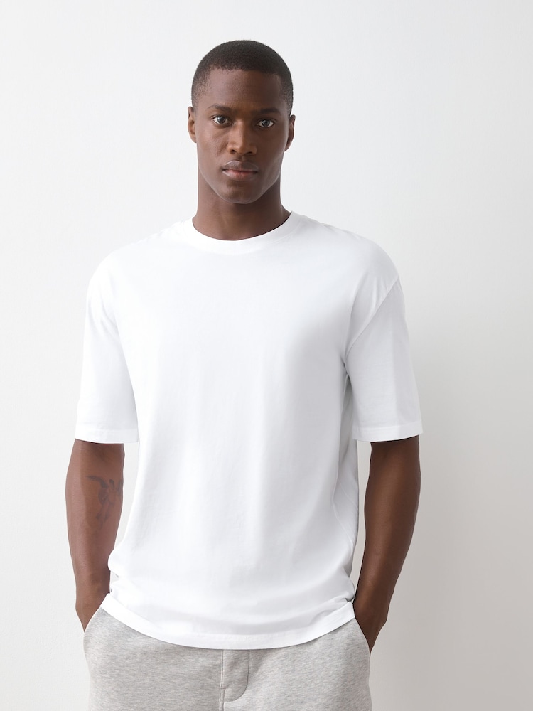 Vit - Avslappnad passform - Essential T-shirt i bomull 6 förpackning - Bild 1 av 6