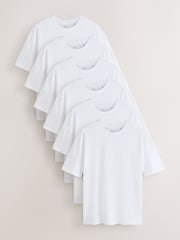 Vit - Avslappnad passform - Essential T-shirt i bomull 6 förpackning - Bild 5 av 6
