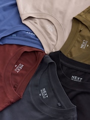 Black/Stone/Grey/Green/Red/Blue Relaxed Fit Essential Cotton T-Shirts 6 Pack - Image 15 of 15