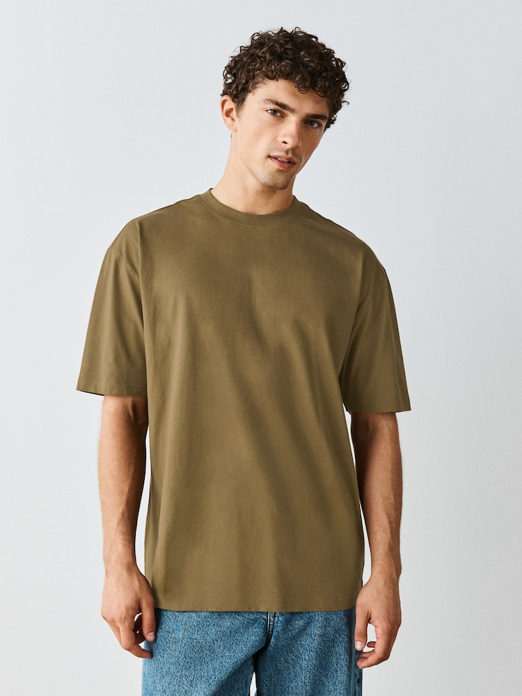 Black/Stone/Grey/Green/Red/Blue Relaxed Fit Essential Cotton T-Shirts 6 Pack - Image 2 of 15 Black/Stone/Grey/Green/Red/Blue Relaxed Fit Essential Cotton T-Shirts 6 Pack - Image 2 of 15