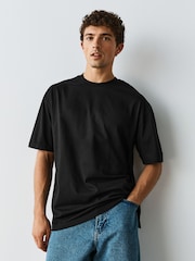 Black/Stone/Grey/Green/Red/Blue Relaxed Fit Essential Cotton T-Shirts 6 Pack - Image 5 of 15