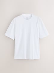 Black/Slate/Grey Marl/White/Navy/Blue Relaxed Fit Essential Cotton T-Shirts 6 Pack - Image 3 of 8
