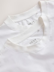 White Slim Fit Essential Cotton T-Shirts 6 Pack - Image 12 of 13