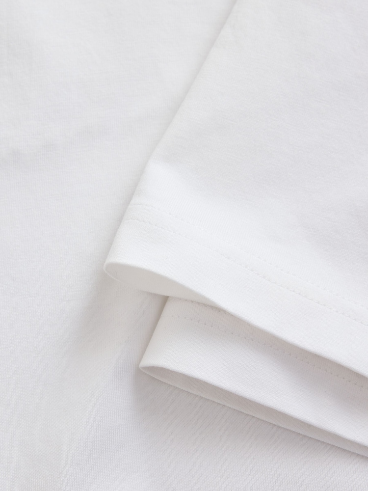 White Slim Fit Essential Cotton T-Shirts 6 Pack - Image 13 of 13 White Slim Fit Essential Cotton T-Shirts 6 Pack - Image 13 of 13