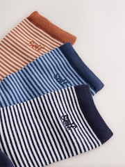 self. Rust Brown Stripe Ankle Socks 3 Pack - Image 5 of 6