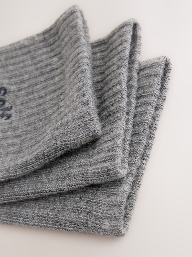self. Grey Cushion Sole Ankle Socks - Image 4 of 4