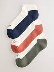 self. Rust Brown Colour Block Trainer Socks 3 Pack - Image 1 of 6