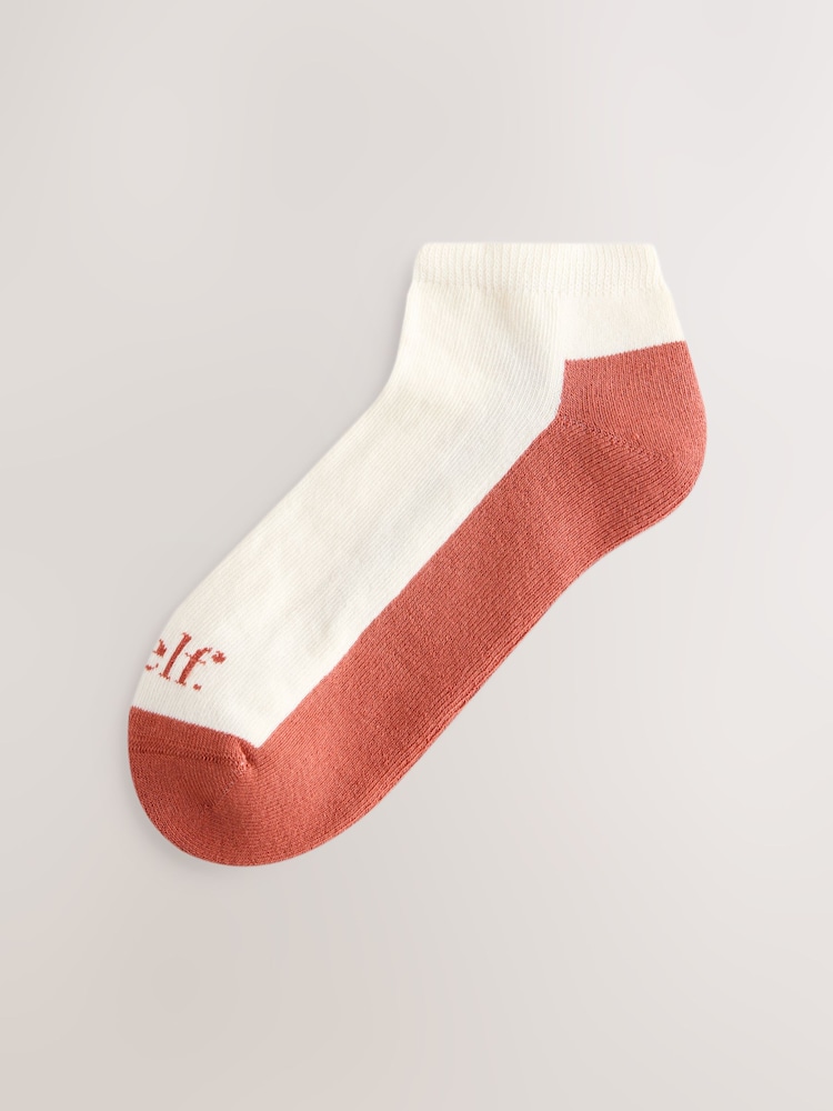 self. Rust Brown Colour Block Trainer Socks 3 Pack - Image 2 of 6 self. Rust Brown Colour Block Trainer Socks 3 Pack - Image 2 of 6