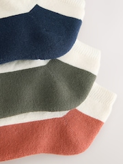 self. Rust Brown Colour Block Trainer Socks 3 Pack - Image 5 of 6