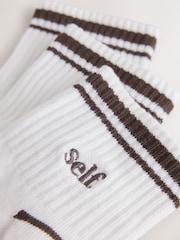 self. Ecru Ribbed Cropped Ankle Socks 3 Pack - Image 5 of 6