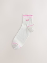self. Berry Red Ribbed Contrast Stripe Socks 3 Pack - Image 3 of 6