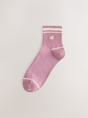 self. Berry Red Ribbed Contrast Stripe Socks 3 Pack - Image 4 of 6