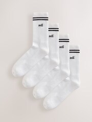 self. White Ribbed Grippy Pilates Ankle Socks - Image 1 of 5