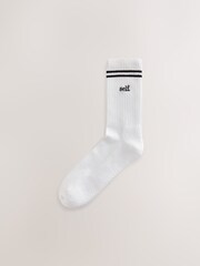 self. White Ribbed Grippy Pilates Ankle Socks - Image 3 of 5