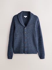 Denim Blue Shawl Collar Rib Cardigan - Image 1 of 3